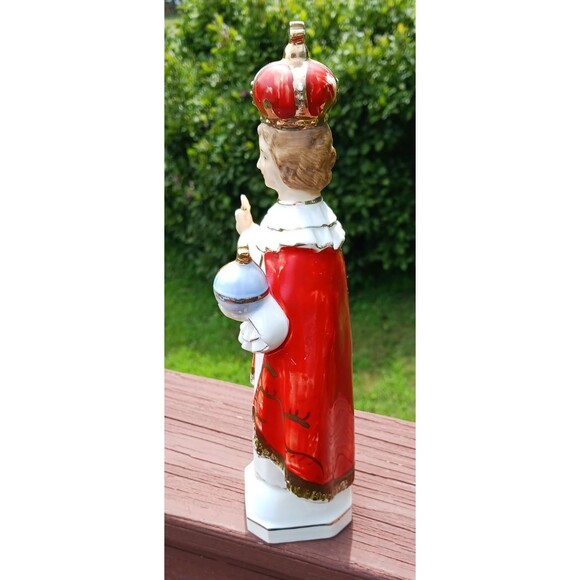 Vintage Infant of Prague 10.5" Ceramic Figurine Religious Statue Hand Painted - Picture 4 of 5